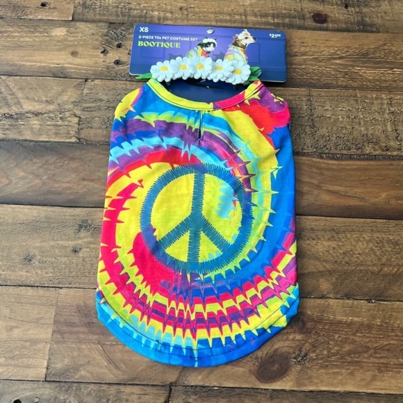 Dog Cat Halloween Costume 2 pc 70s Bootique Pet Costume Set Size XSmall - Picture 7 of 15